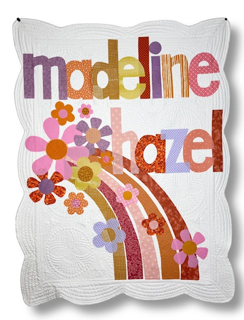 Floral Rainbow Personalized Baby Quilt