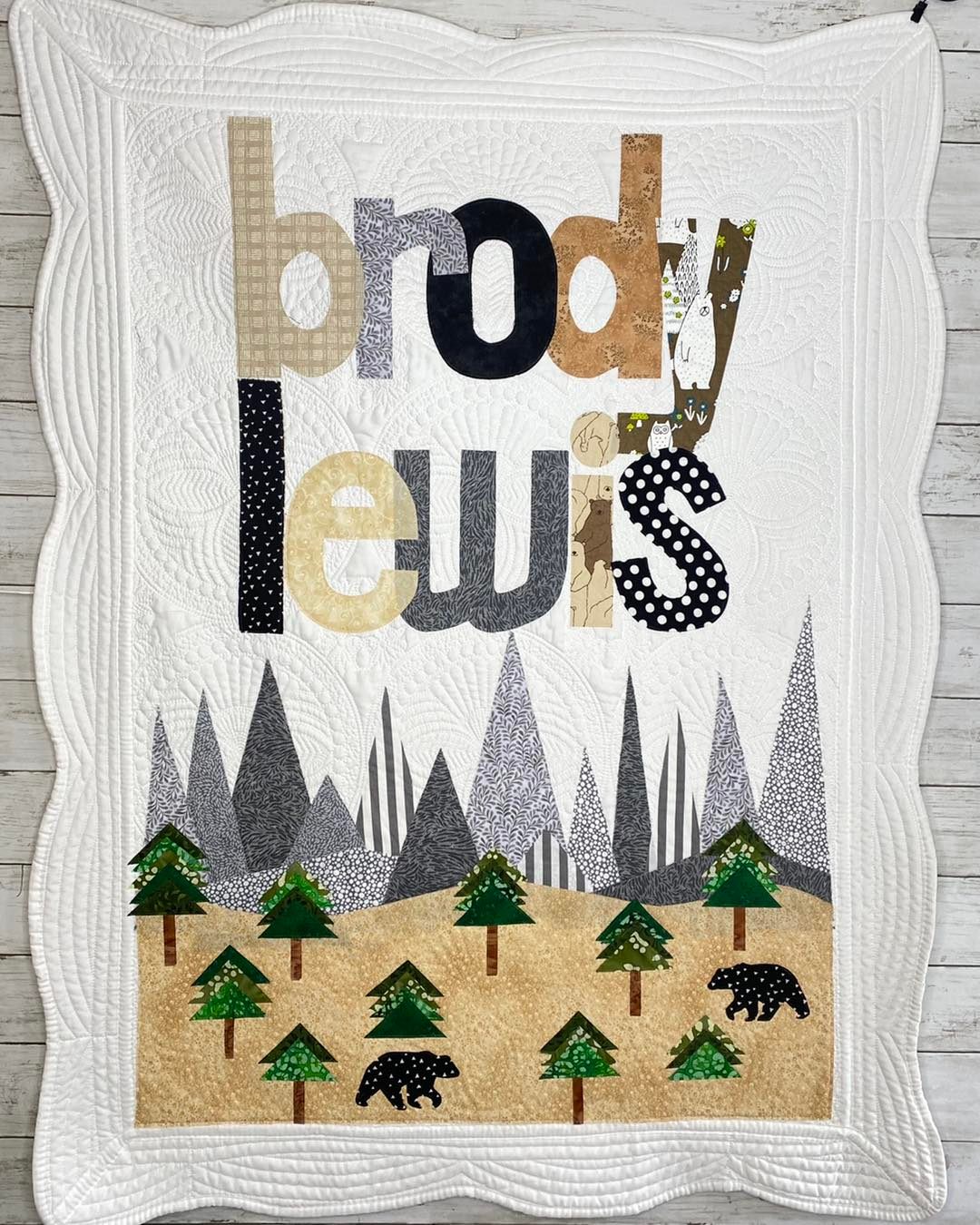 Mountain Wildlife Personalized Baby Quilt