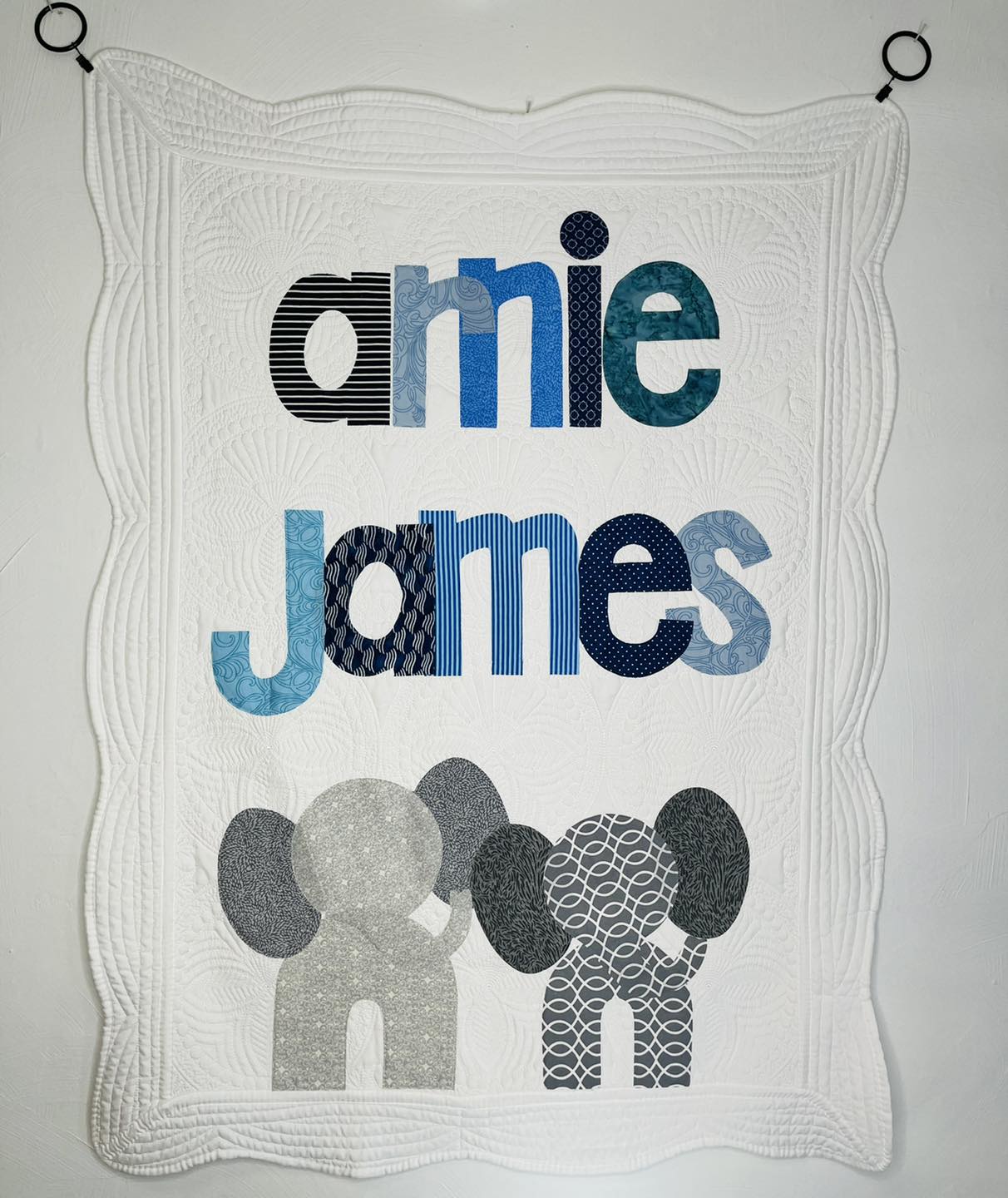 Elephant Personalized Baby Quilt
