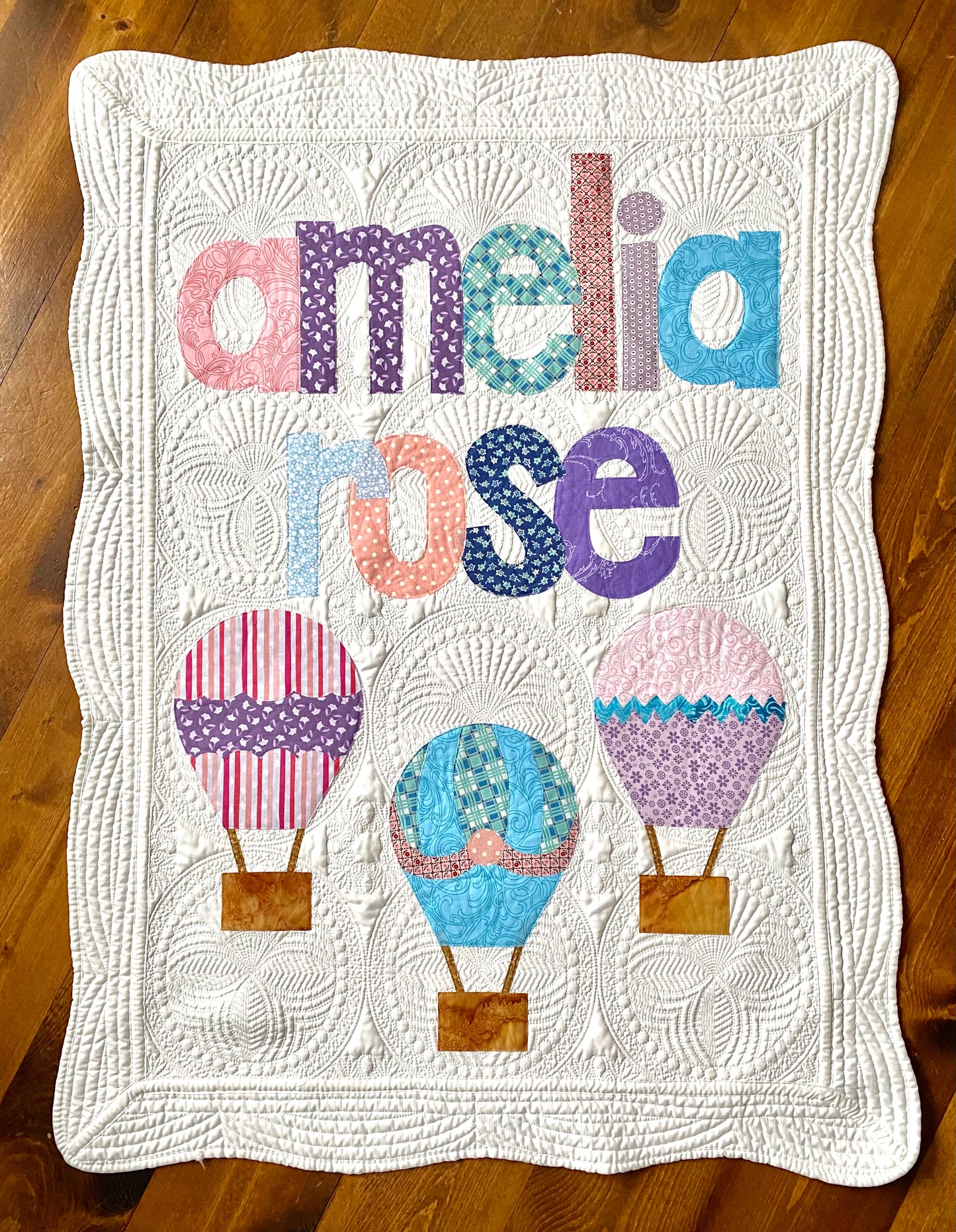 Hot Air Balloon Personalized Baby Quilt