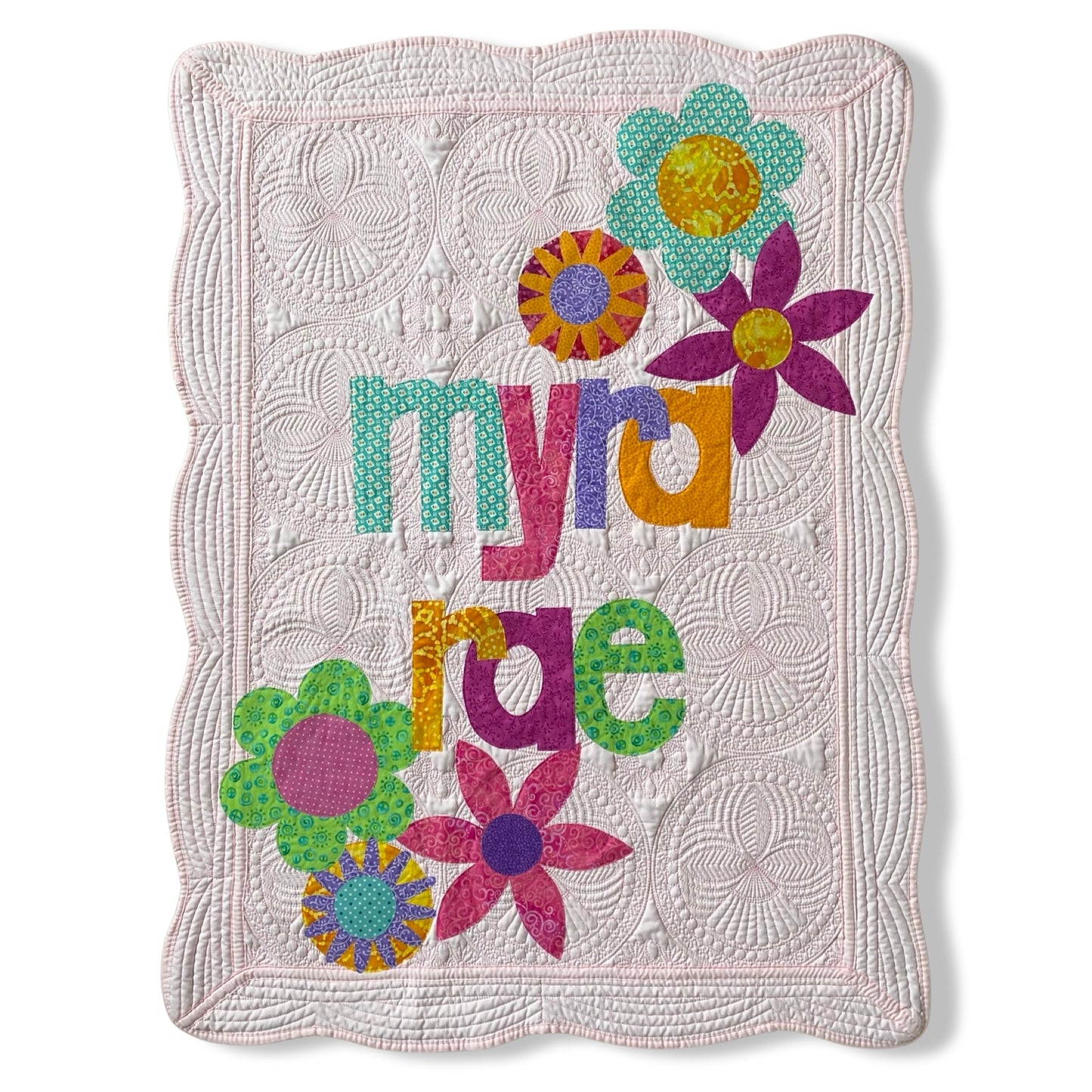 Floral Corners Personalized Baby Quilt