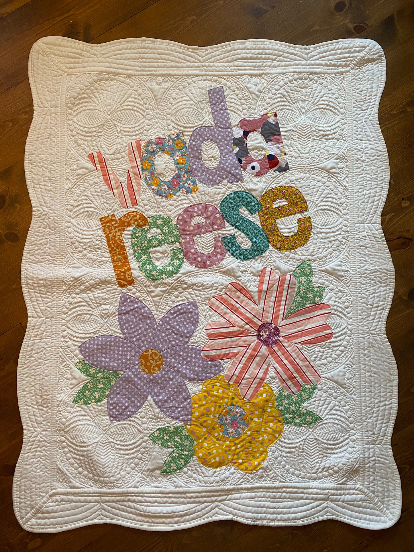 Floral Personalized Baby Quilt