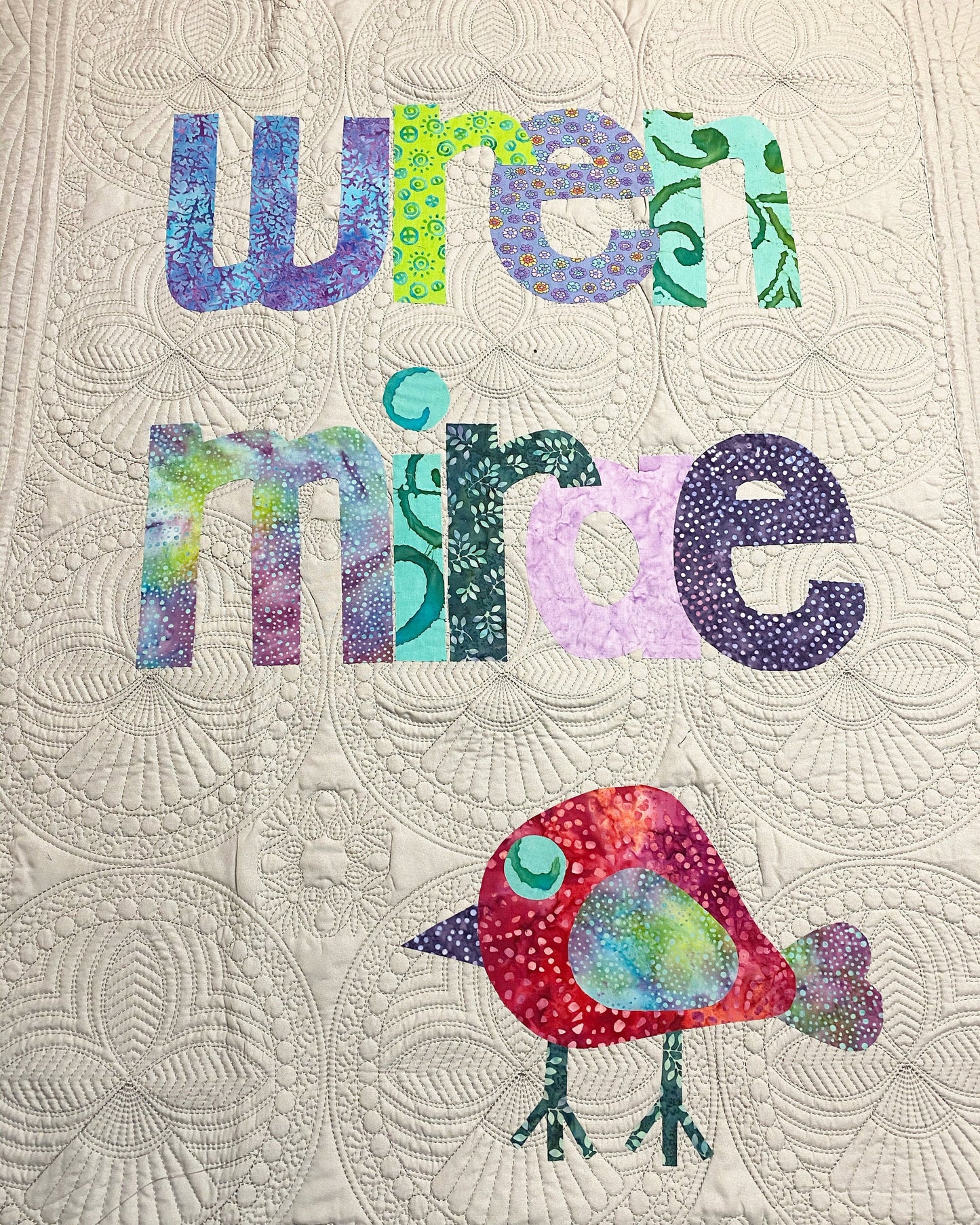 Bird Personalized Baby Quilt