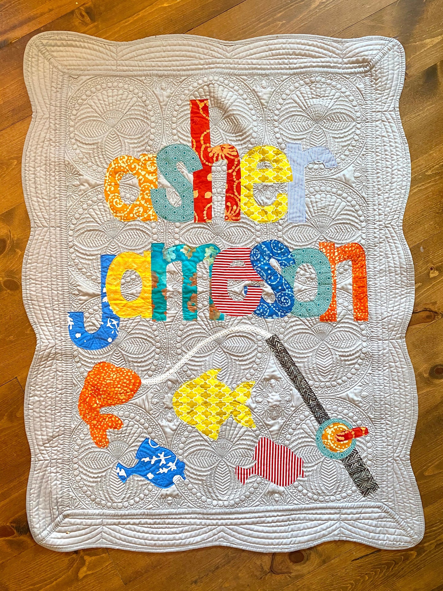Fisherman Personalized Baby Quilt