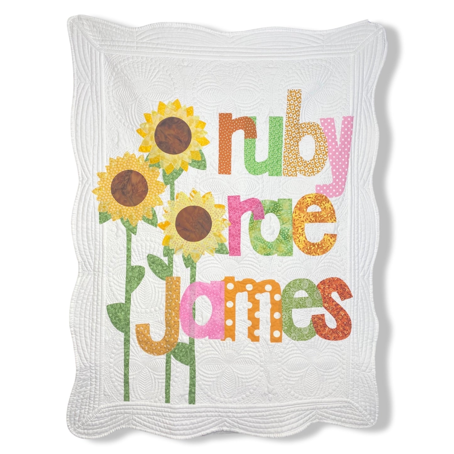Sunflower Personalized Baby Quilt