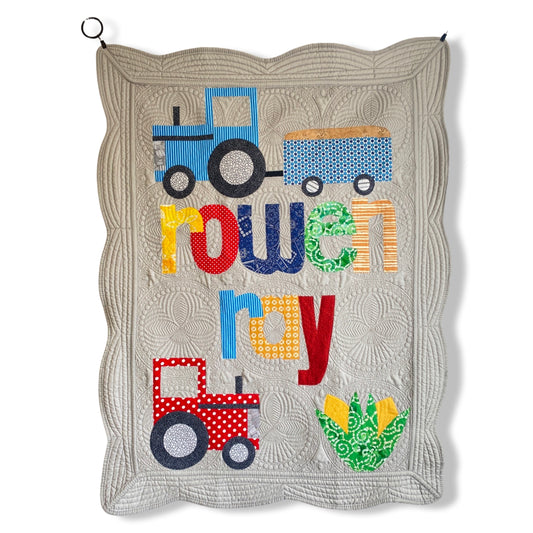 Tractor Personalized Baby Quilt