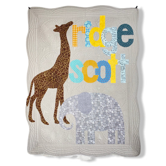 Zoo Animals Personalized Baby Quilt