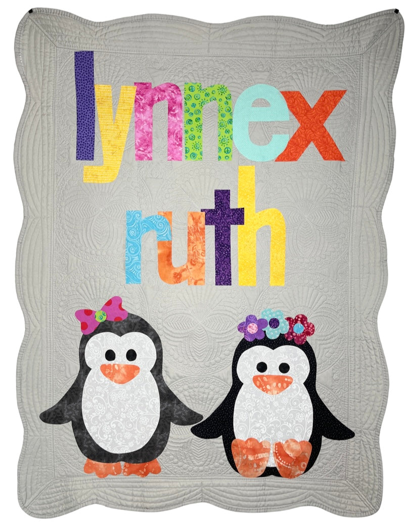 Penguin Personalized Baby Quilt